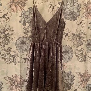 Urban Outfitters Gray/Taupe Velvet Romper